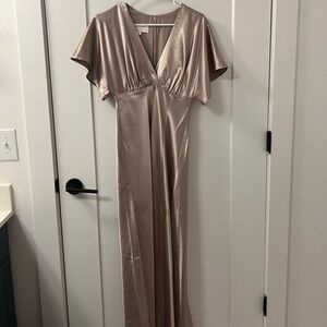 Satin Champagne Maxi Dress